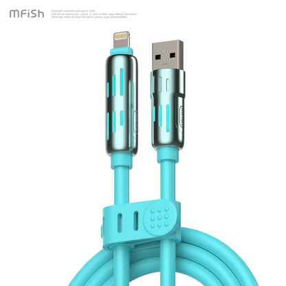 Mfish 4-In-1 Charger Multi 240W Fast Charging Super Liquid Silicone Cable with USB a Type C Lightning for Iphone17&Samsung Laptops Charger