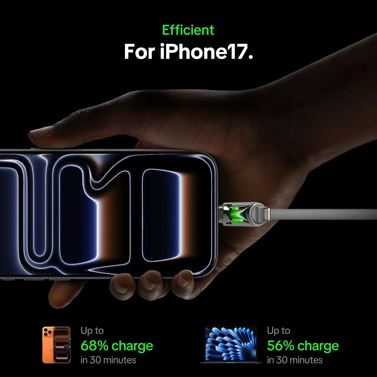 Mfish 4-In-1 Charger Multi 240W Fast Charging Super Liquid Silicone Cable with USB a Type C Lightning for Iphone17&Samsung Laptops Charger